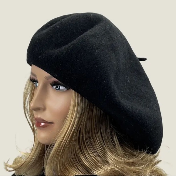 Black French Parisian Style Beret OSFM - Picture 3 of 4
